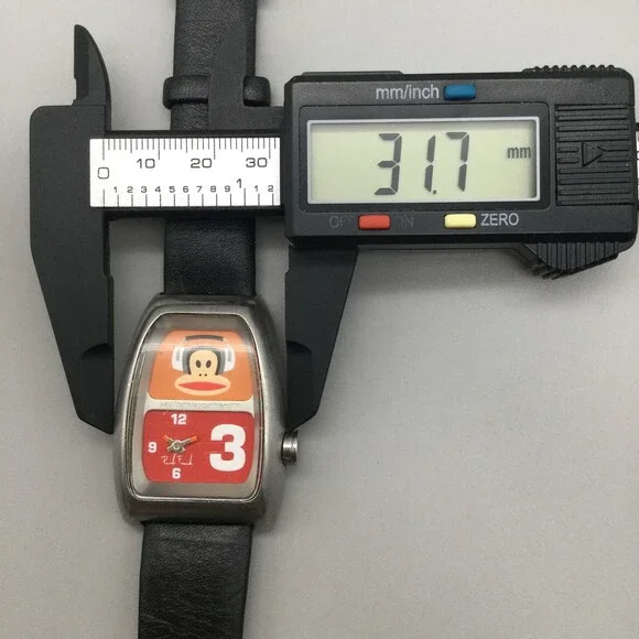 Paul Frank Julius Monkey Watch Stainless Steel 31mm Black Leather New Battery - Picture 13 of 15